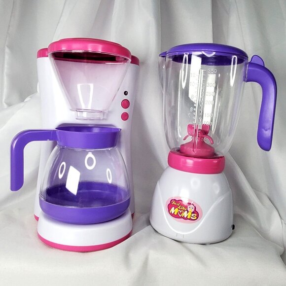 Just Like Mom's Other - Just Like Mom's Toy Coffee Maker & Blender Set WORKS Pretend Play Kitchen